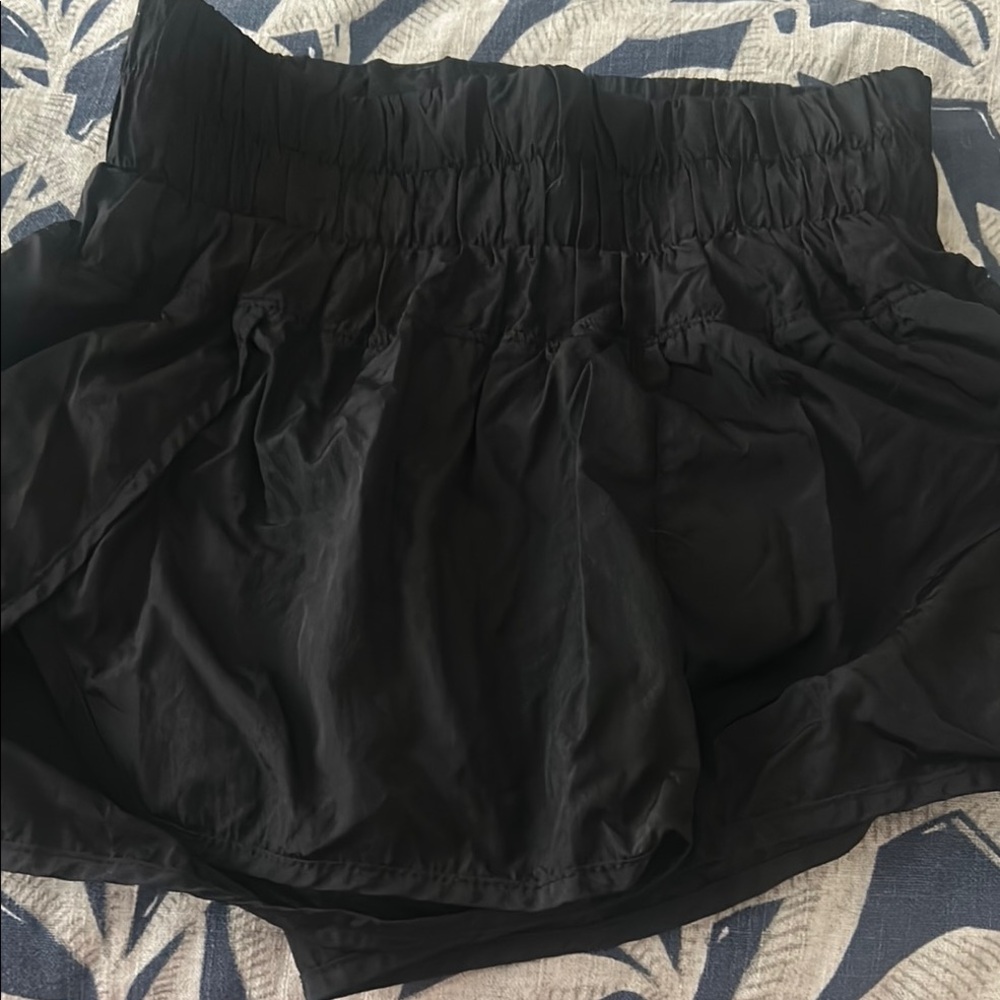 Free People Black Athletic Shorts with Elastic Waistband